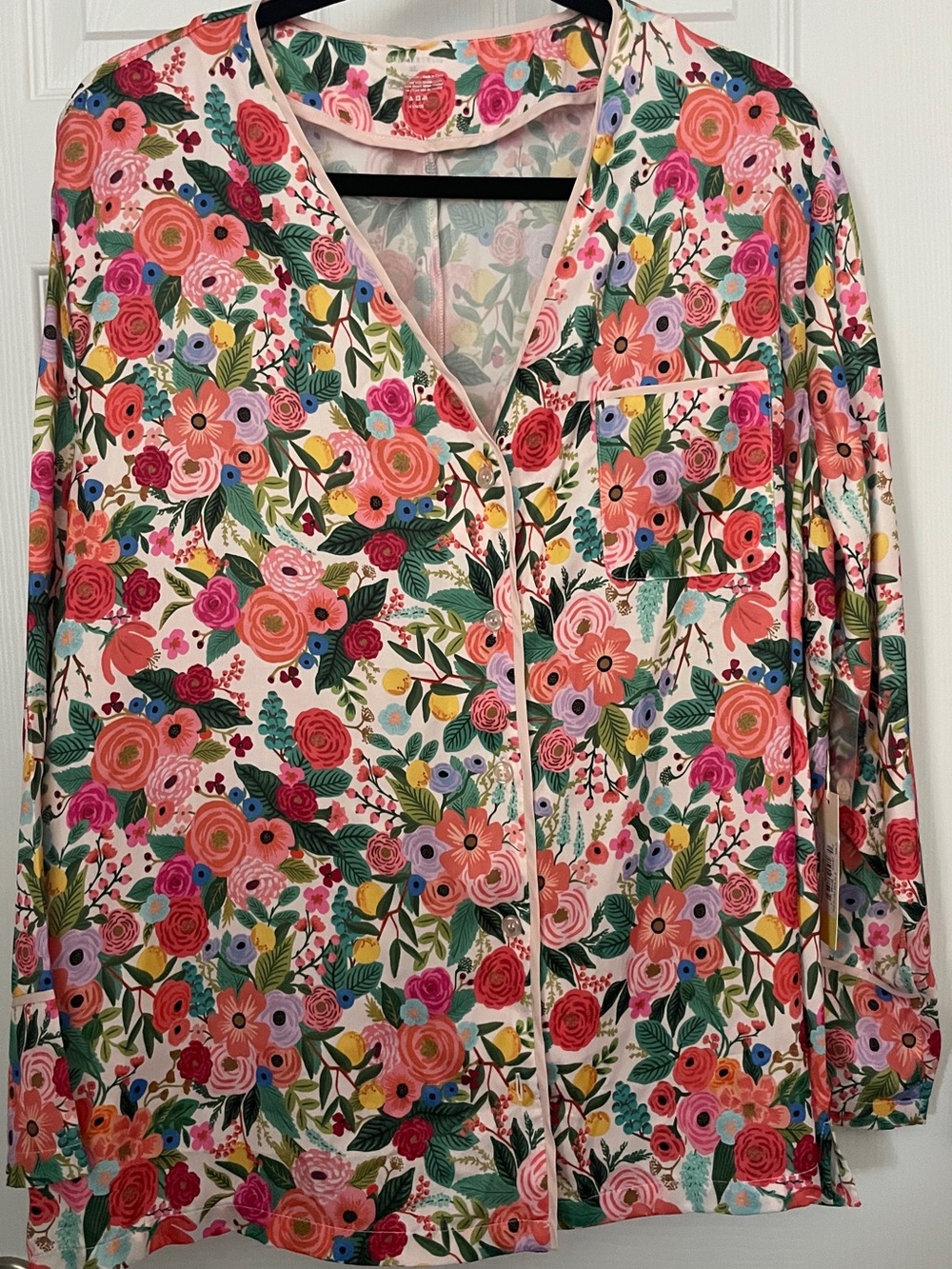 NWT Rifle Paper Co x Summer Salt Garden Party Cloud 9 Pajama Set Size XL Pink